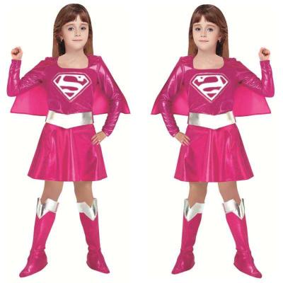 China Polyester DC Super Heroes Wonder Woman Supergirl Child's Costume for sale