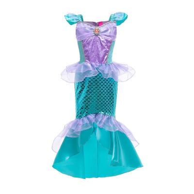 China 2021 New Style Mermaid Tutu Dress Girls' Halloween Birthday Party Role Play Costume Washable Princess Dress Up Clothes for sale