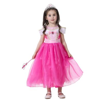 China Breathable Hot Sale Off Shoulder Knee Length Aurora And Belle Princess Dress For Girls for sale