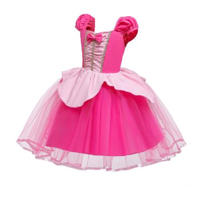 China Princess Aurora Girls Cotton Sleep Beauty Costume Dress Size 3-7 Years Pink for sale