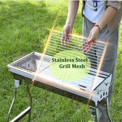 China Adjustable Size CE Certification Charcoal Grills Stainless Steel Large Outdoor Camping Portable BBQ Grill for sale