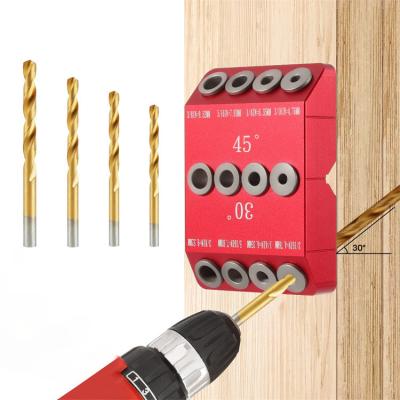 China Woodworking/Decoration 30/45/90 Degree 4 Size Drill Guide Jig Angled Holes/Straight Holes Drilling Jig Multi Angle Hole Woodworking Oblique Drill for sale