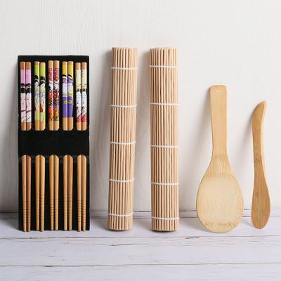 China Viable Hot Selling Disposable Bamboo Sushi Set Piatti Sushi Chopstick Set Bamboo Sushi Set for sale