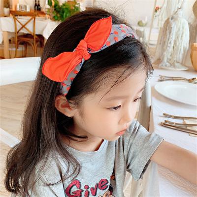 China Cherry Pattern Headband Hair Decoration with Bow Elastic Hair Bands Hair Accessories for sale