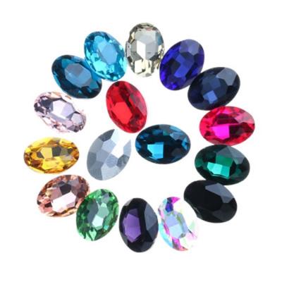 China Pointback Yiwu jewelry clothing accessories shoes waterdrop egg stones wholesale point teardrop oval rhinestones glass back for sale