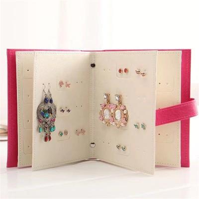 China 2022 New Jewelry Display Storage Leather Earring Jewelry Display Book Full Storage Book Collection Earrings Book Creative Jewelry Display for sale