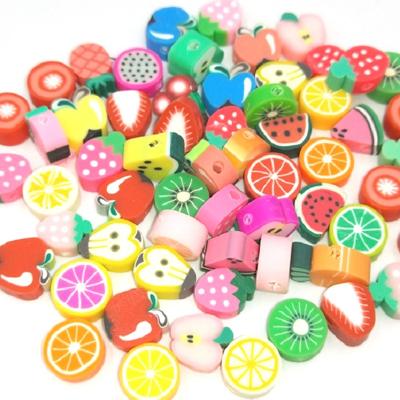 China 10*5mm DIY Ceramic Single Color Mixed Color Perforated Fruit Soft Pottery Sliced ​​Bracelet Beaded Material Crafts Jewelry Accessories for sale