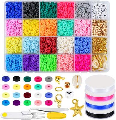 China Jewelry Making at Amazon Hot Selling 4000pcs 6mm Colorful Polymer Clay Beads Set for Earring Bracelet Necklace DIY Jewelry Craft Making for sale