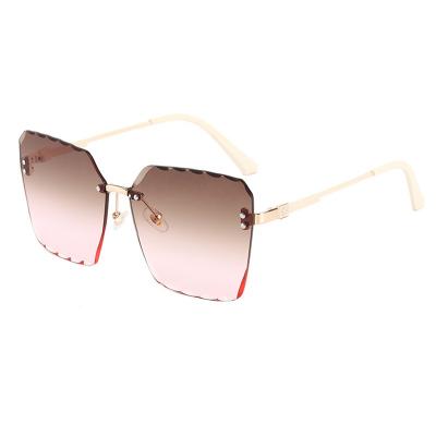 China 2022 New Square Edge Crystal Cut Frameless Marine Sunglasses Shape Square Metal Sunglasses Women UV400 Sunglasses 2022 Summer for sale