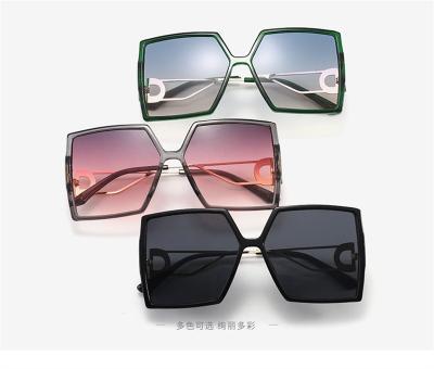 China 2022 New Square Sunglasses Women Square Plastic Personality Fashion Big D-Shaped Temple Sunglasses 2022 Summer for sale