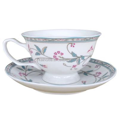 China Sustainable ceramic factory new bone china large capacity 200ml wholesale vintage tea turkish coffee cups and saucers set for sale