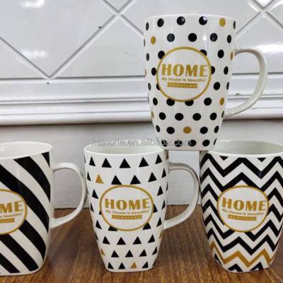 China Sustainable modern style arabic turkish porcelain new bone cup wholesale print design custom shape coffee mugs for sale