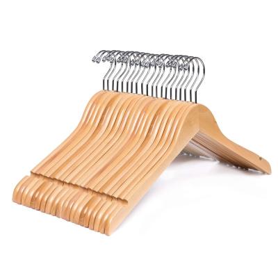 China Space Saving Best Price Natural White Walnut Wood Hangers For Clothes for sale