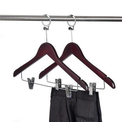 China Traditional high quality cheap price anti-thief hanger China hotel mahogany wooden hangers for sale