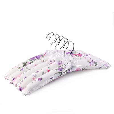 China Vintage Floral Wedding Satin Padded Hanger For Fashion Store for sale