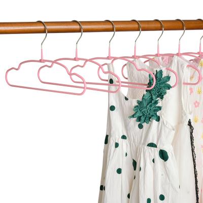 China 2021 Cute Lovely Children Metal Kids Clothes Hanger Hangers for Baby Kids Toddler Infant with PVC Plastic Coating for sale