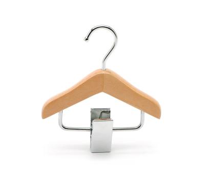 China High Quality Eco-friendly Material Mini Little Wooden Pet Clothes Hanger With Clips for sale