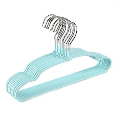 China 2021 Manufacturer Children Metal Kids Plastic Rubber Coating Hanger for Kids Baby Toddler Clothes Hanger for sale