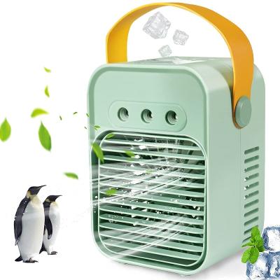 China Lower Noise Portable Air Conditioner Mini Air Conditioner Humidifier Misting USB Air Fan Rechargeable Personal Evaporative Cooler Unit for sale