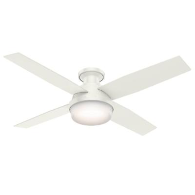 China With Light Cool White Finish 52 Inch Dempsey Indoor Low Profile Ceiling Fan With Light for sale