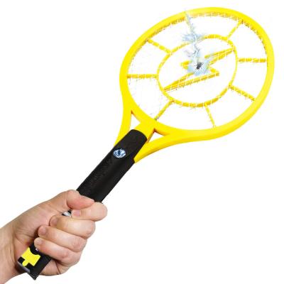 China 3000V USB Rechargeable Electric Fly Mosquito Racket Killer Viable Insect Zapper Racket With LED Light 2 Layer Mesh for sale