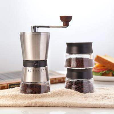 China Coffee Bean Grinder Machine Mill Portable Mini Adjustable Setting Hand Coffee Grinder Manual with Beech Aluminum Handle for sale