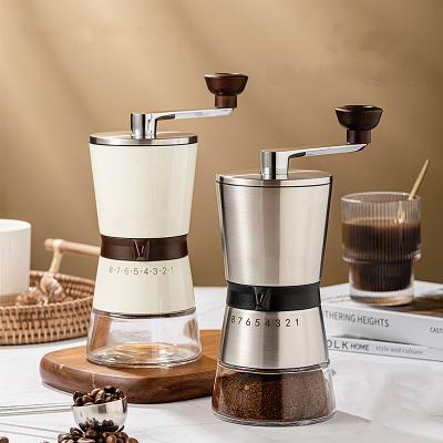 China Hand Coffee Grinder Mill Manually Hand Operated Mini Stainless Steel Espresso Coffee Portable Bean Grinder for sale