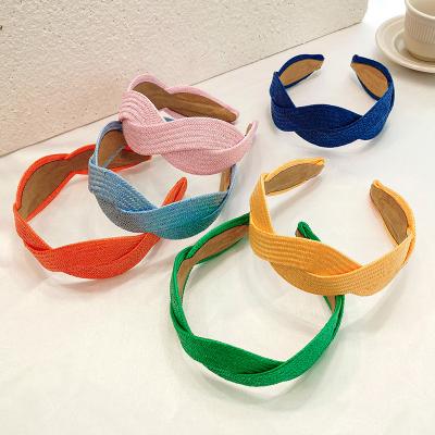 China Fashion Vintage Hair Accessories Non-slip Handmade Braid Hairband Hairband Wide Circle Wide Circle for sale