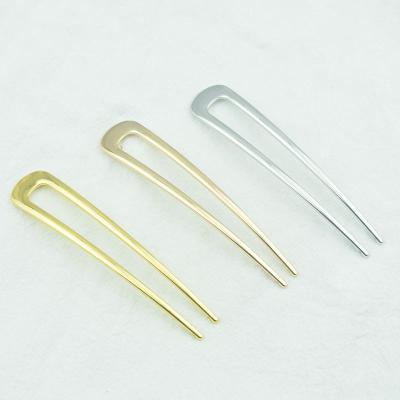 China New Fashion Decoration U Pin Gold Plated Alloy Hair Forks Antique Simple Hair Clips Accessories For Women for sale