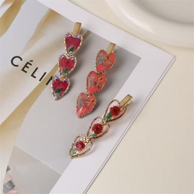 China Decoration INS Fashion Hairpins Hair Accessories Vintage Floral Cute Metal Hair Clips For Women Accessories for sale