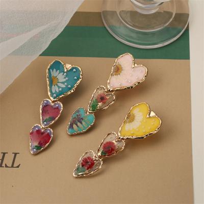 China New decoration fashion hair accessories drip alloy ladies hairpin beautiful flower heart molding hair clip for sale