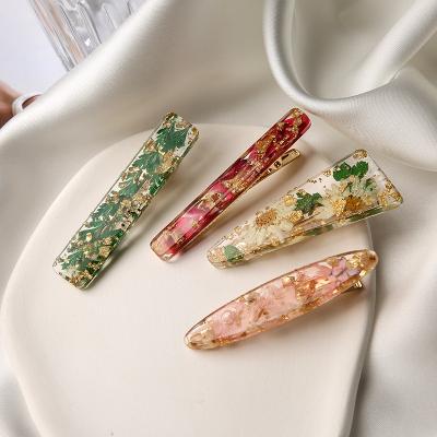 China Korean Multi Side Clip Hairpin Hair Accessories Hair Decoration Designs Flower Alloy Women Transparent Dry Hair Clips for sale