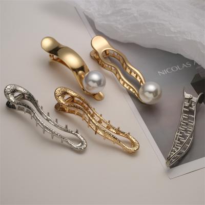 China Korean Hot Sales Decoration Alloy Shark Hair Clip Luxury Thick Large Size Hair Accessories For Girls for sale