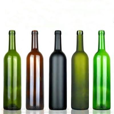 China Wholesale Factory Produced Empty Burgundy Glass Beverage Packaging 750ml Wine Bottle for sale