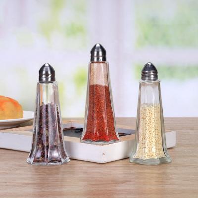 China Traditional Factory Manufactured Empty Packing Glass Spice / Pepper / Salt Jar for sale