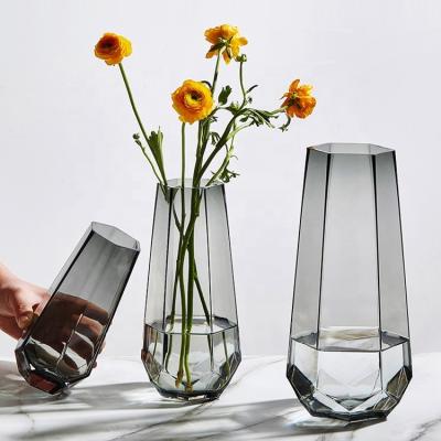 China New Classical/Postmodern Factory Produced Glass and Crystal Flower Vases Wholesale For Home Decor for sale