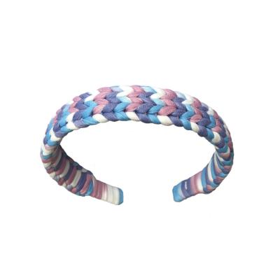 China Crochet Hot Sale Tie Dye Crochet Headband Girl Knitted Hair Accessories Cute Braid Headband for sale