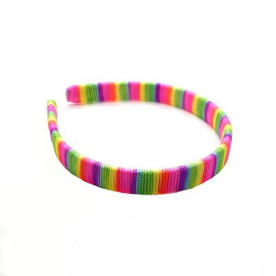 China 2021 New Arrival Rainbow Headbands Handbraid Braided Band Hairband Custom Made Hair Designer Girl Headband for sale