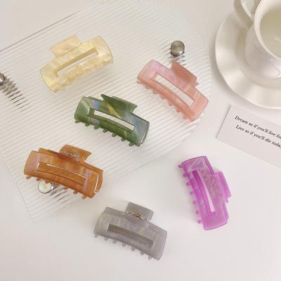 China Japan And The New Korean Style 8.5cm Large Rectangular Acrylic Hair Claw Cuts Hair Accessories For Women Girls for sale