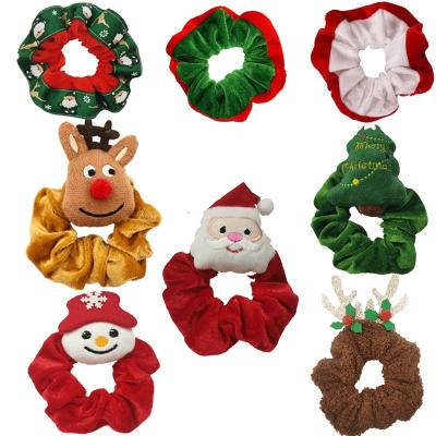 China New Stretch Festival Christmas Velvet Hair Scrunchies Fashion Girls Hair Accessories For Winter for sale