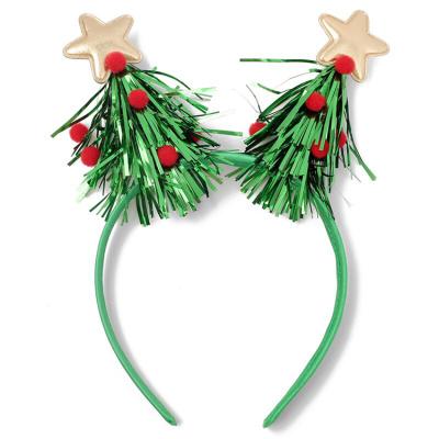 China New Hot Sale Christmas Cloth Antlers Headband Xmas Tree Hat Kids Christmas Party Decoration Adult Hair Accessories for sale