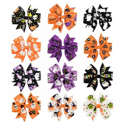 China New Halloween Festival Halloween Decoration Bow Tie Ribbon Hair Clips Festival Hair Arrival Decoration for sale