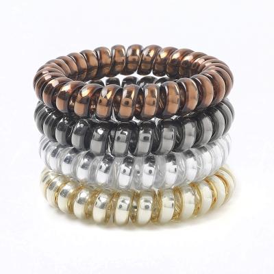 China Factory Direct Hot Selling Stretch Coil Hair Link Coil Spring Bracelet Coil Metal Key Chain TPU Stretch Coil for sale