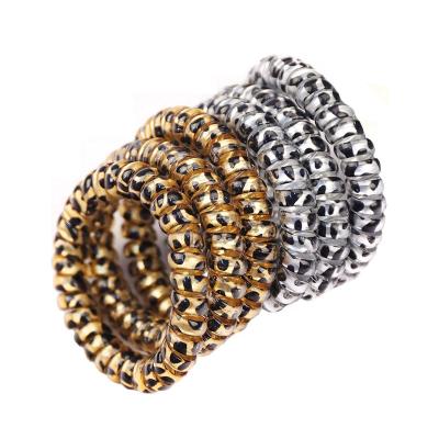 China Factory Sale Hot Direct Animal Stretch Hair Links Coil Printing Amazon Coil Bracelet Designer Expandable Keychain for sale