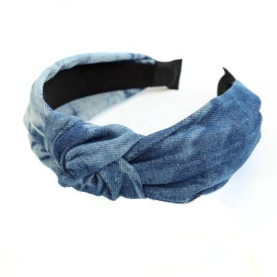 China Factory Direct Classic Fashionable Denim Tied Headband Denim Hair Accessory for sale