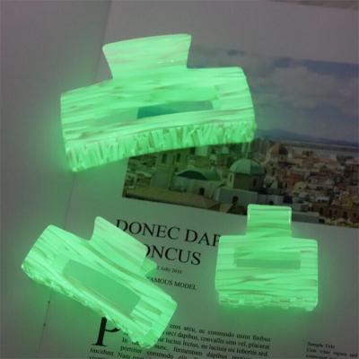 China Fashion Hot Sale High Quality Hair Accessories Acetate Glow In The Dark Hair Claw Clip For Women for sale