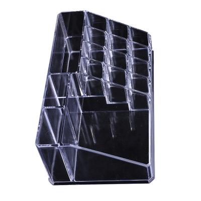 China Latest design style lipstick holder acrylic lipsticks display stand eye catching organizer stand transparent clear lipstick holder for sale