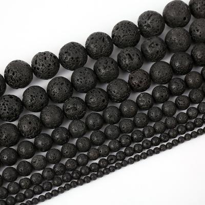 China Latest Quality Product Stone Beads Lava Rock Beads Natural Fine Loose Bracelet Elements for sale