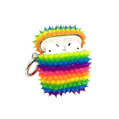 China New Arrival Handmade Rainbow Nails Earphone Accessories Silicone Spike Earphone Case for sale