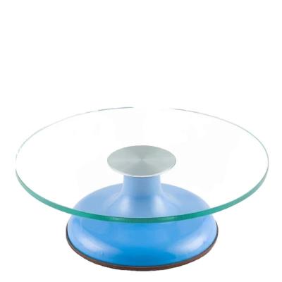 China Viable Hot Selling Cake Decorating Baking Tool Silicone Slip Cake Non Bottom Glass Turntable Cake for sale